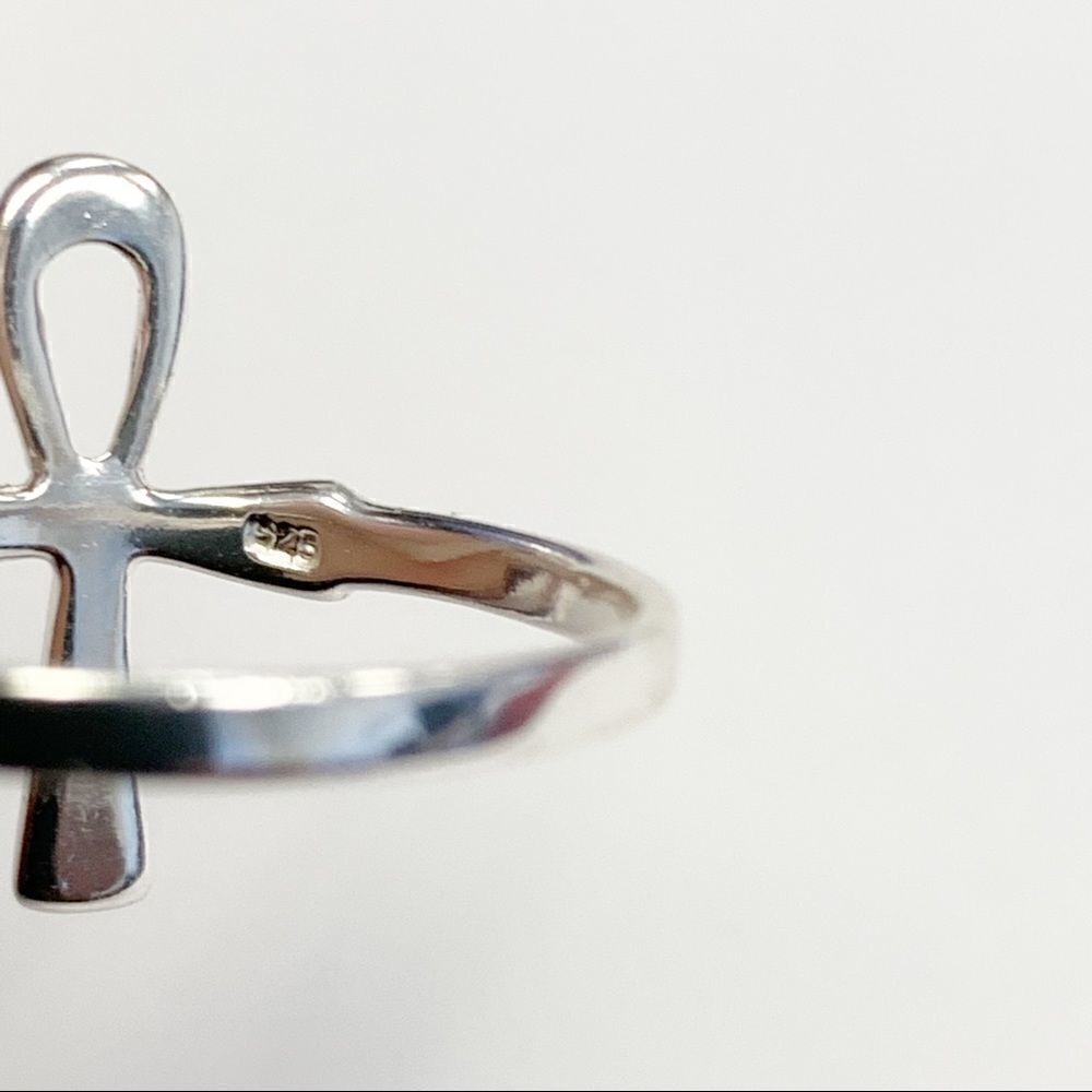925 Sterling Silver Ankh Cross Ring - Picture 5 of 15